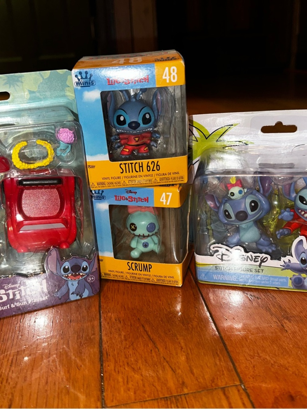 Disney Blue Stitch & Light Teal Scrump Vinyl Figure Set with Red Accessory Pack